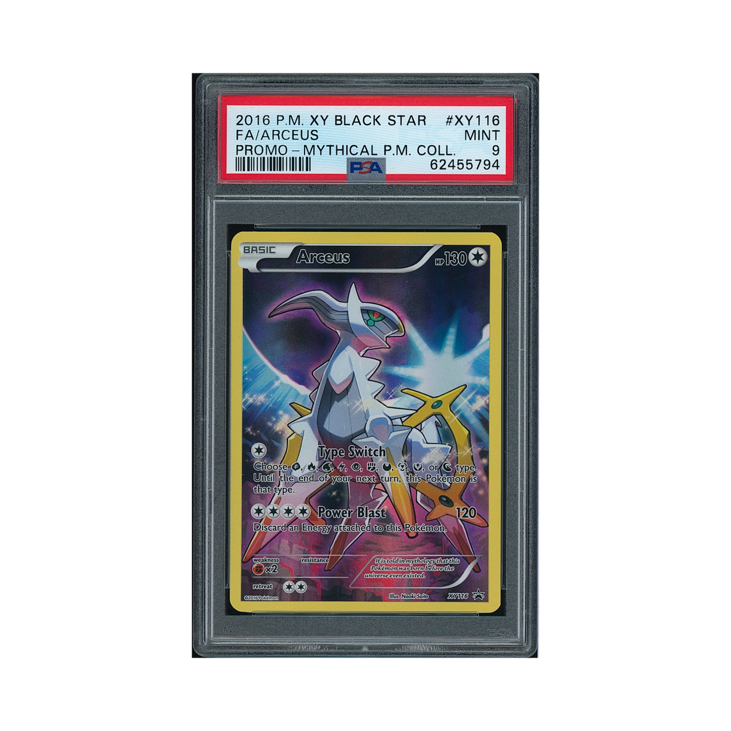 2016 Pokemon XY Black Star Promo Arceus #XY116 PSA 9