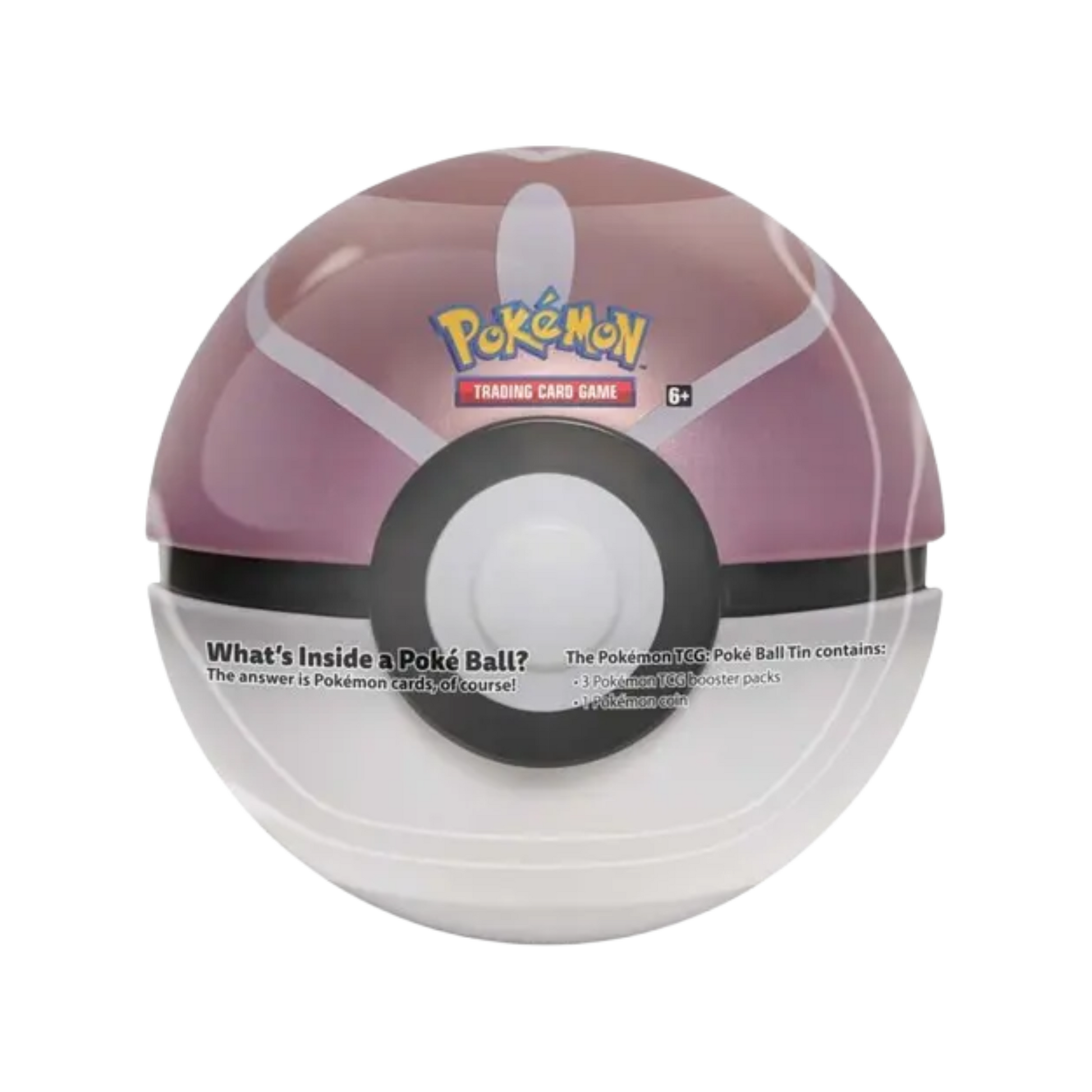 Sealed Pokémon TCG Love Ball Tin containing 3 booster packs and a collectible coin in heart-themed Poké Ball design from the Sun & Moon series