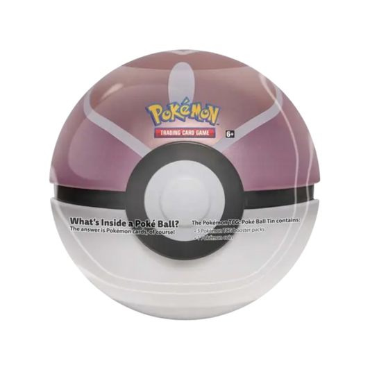 Sealed Pokémon TCG Love Ball Tin containing 3 booster packs and a collectible coin in heart-themed Poké Ball design from the Sun & Moon series