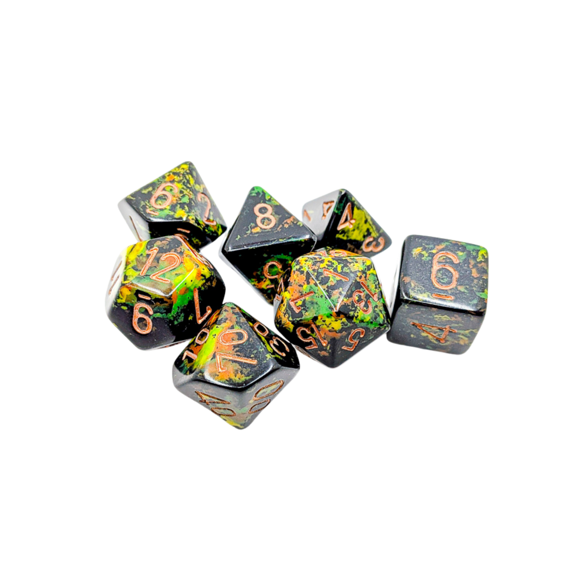 DICE Chessex Brush Dice 7 Die Set – Common Lands