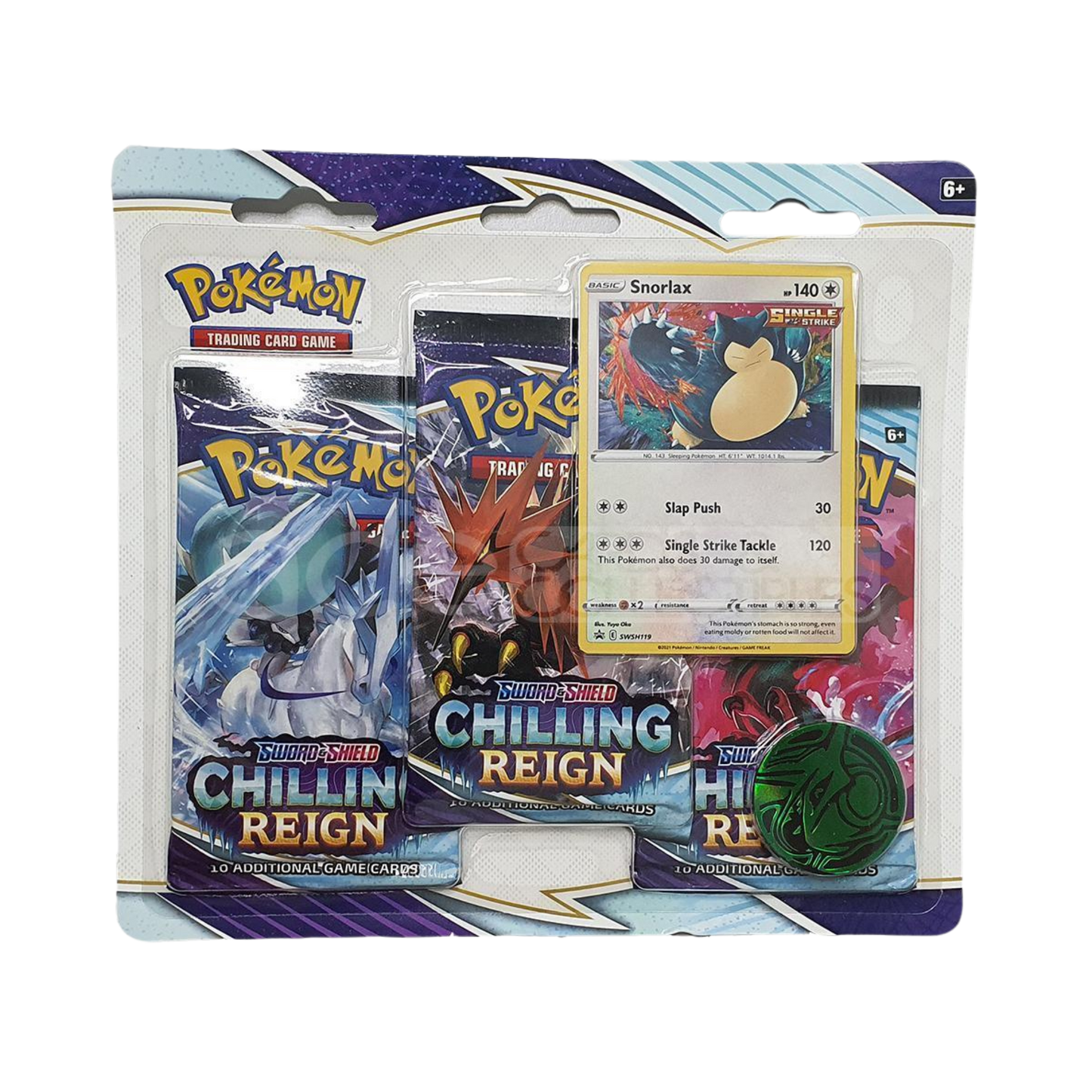 海外版ポケモンカードCHILLING REIGN 3個パックセット Chilling Reign 3 Pack Blister [Snorlax] – Common Lands