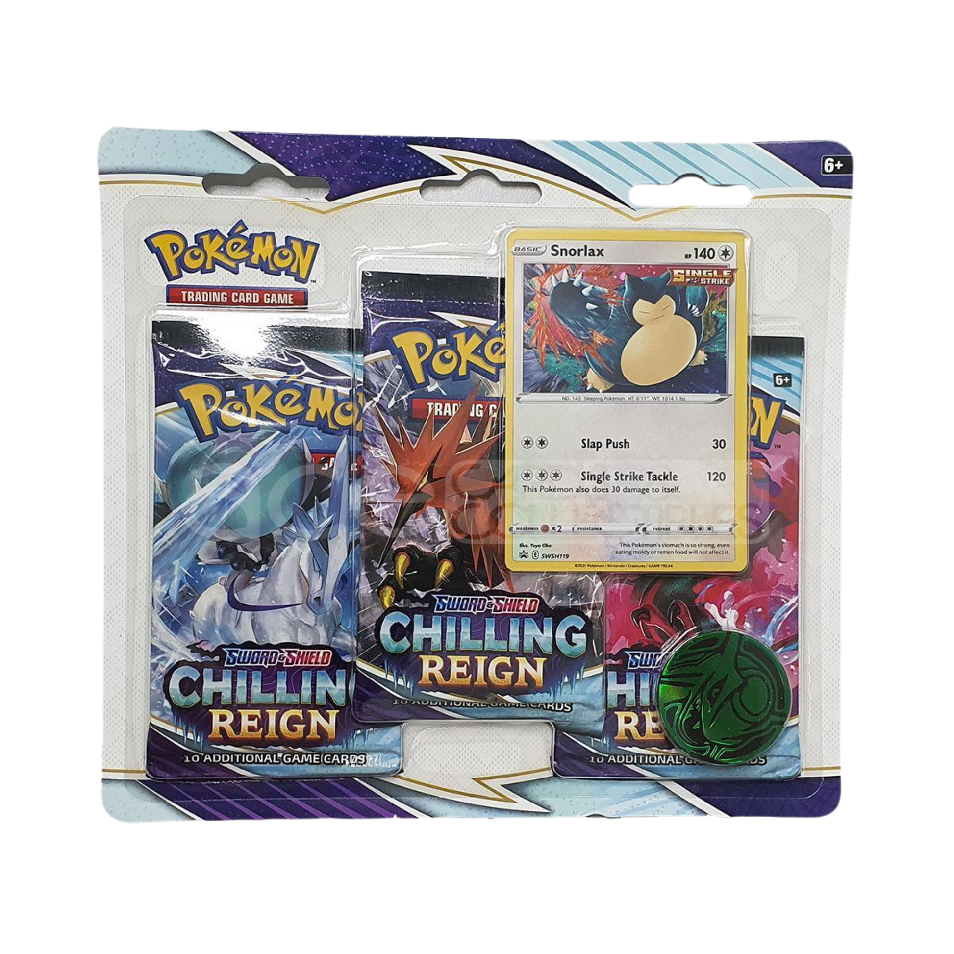 Chilling Reign 3 Pack Blister [Snorlax] – Common Lands