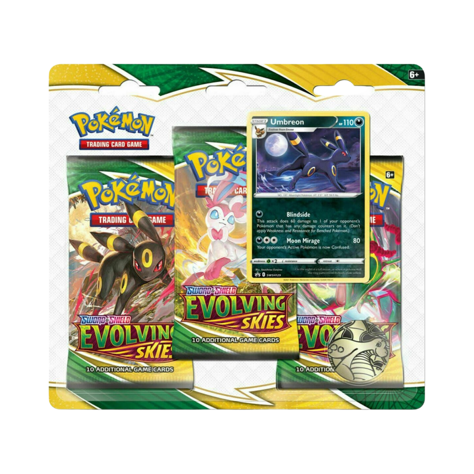 Evolving Skies 3 Pack Blister [Umbreon] – Common Lands