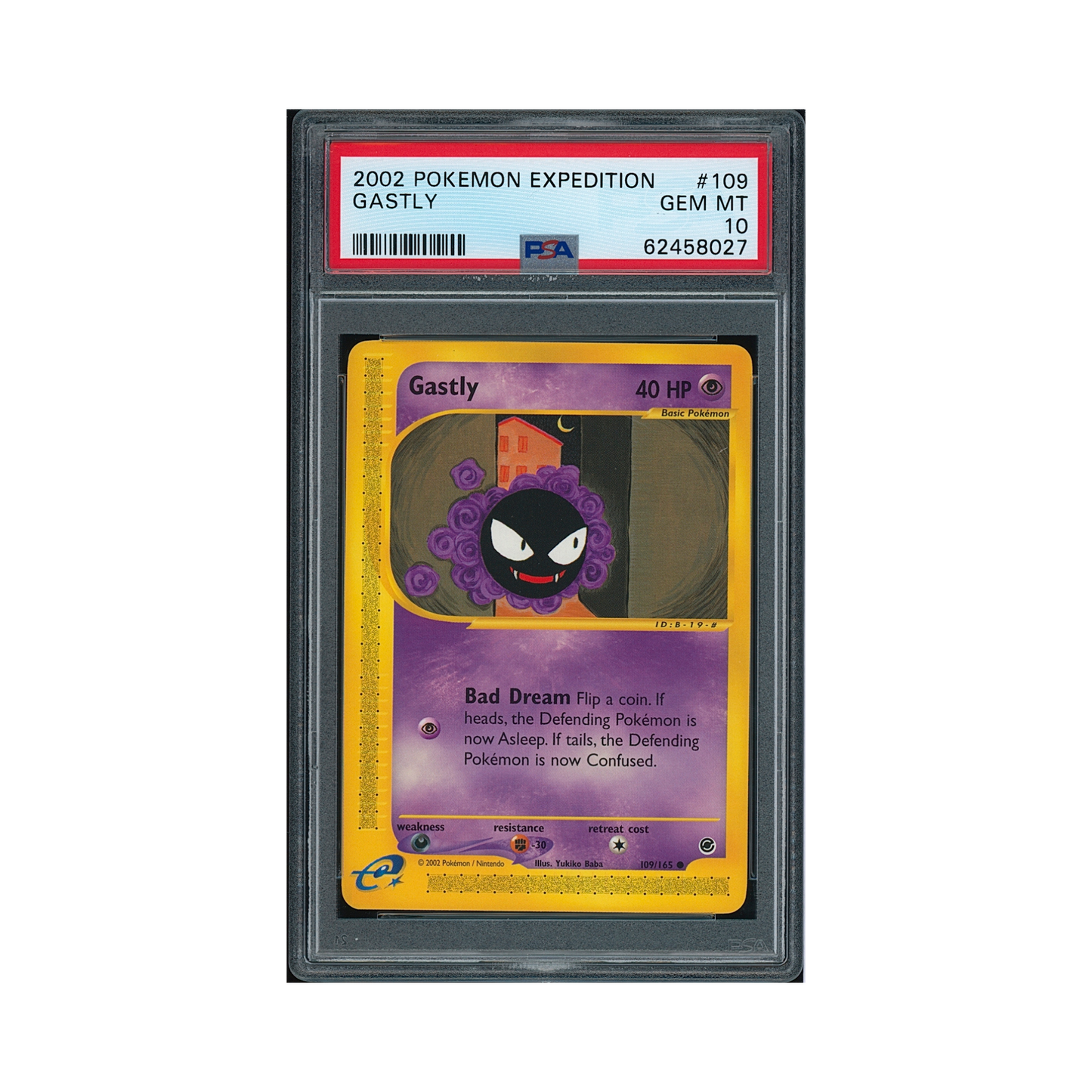 2002 Pokemon Expedition Gastly #109 PSA 10