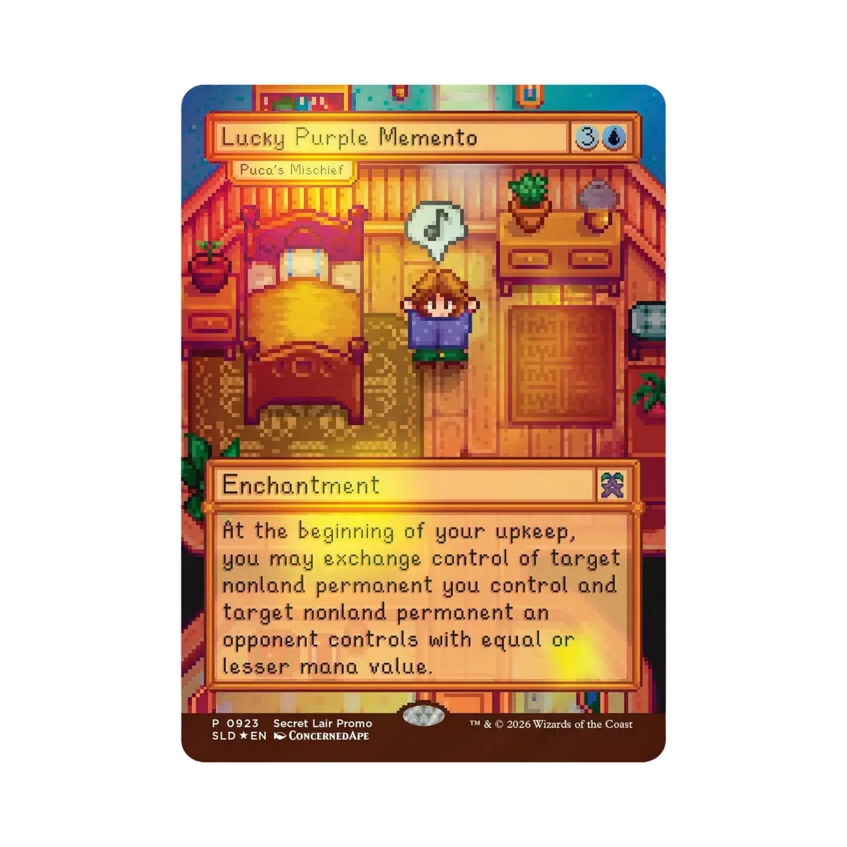 Secret Lair Drop: Secret Lair x Stardew Valley - Puca's Mischief As "Lucky Purple Memento"  - Traditional Foil Edition