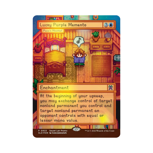 Secret Lair Drop: Secret Lair x Stardew Valley - Puca's Mischief As "Lucky Purple Memento"  - Traditional Foil Edition