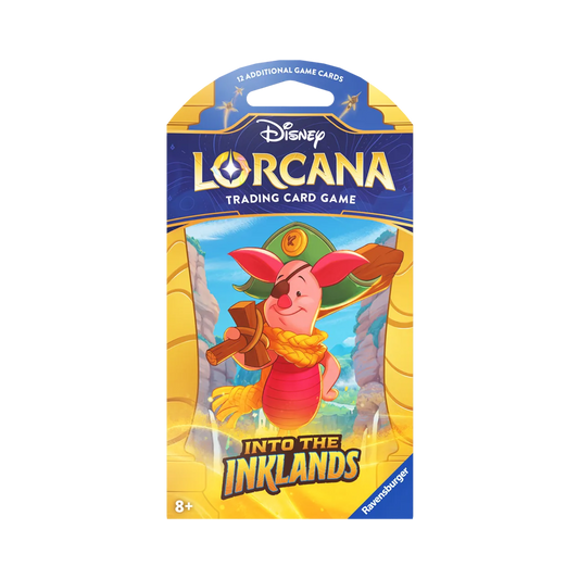 Sealed Disney Lorcana Into the Inklands Sleeved Booster Pack with 12 randomized cards in protective artwork sleeve
