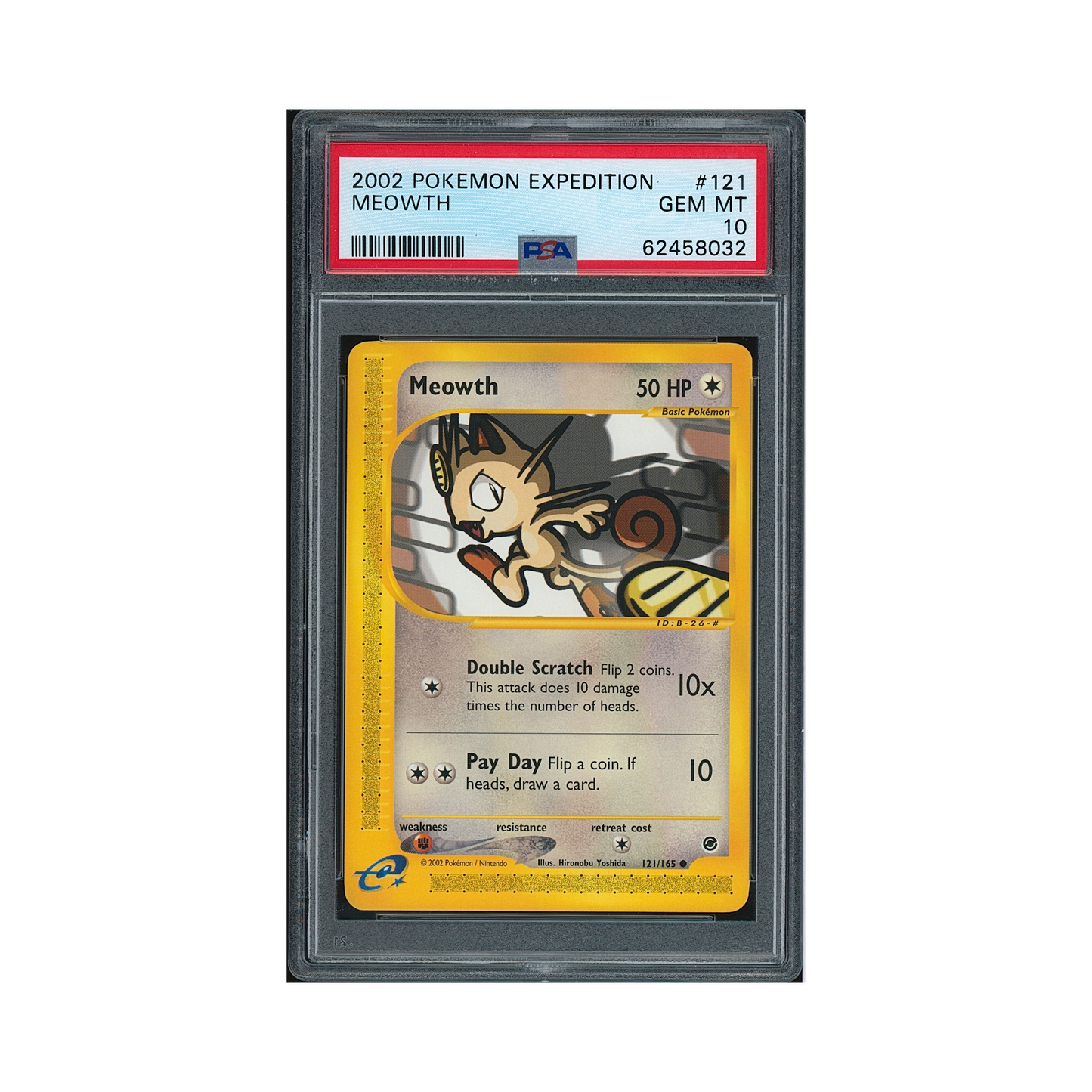 2002 Pokemon Expedition Meowth #121 PSA 10