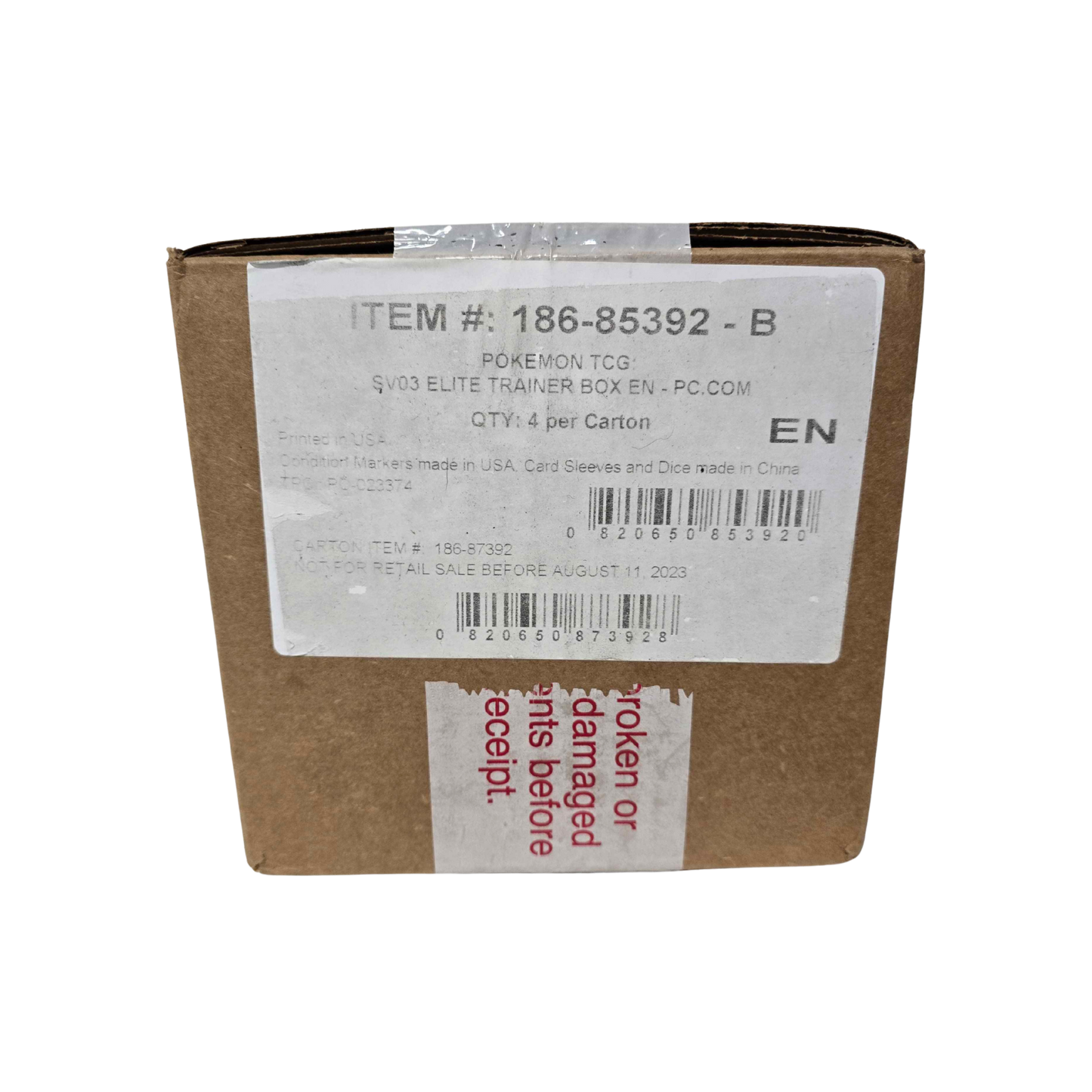 Obsidian Flames Pokemon Center Elite Trainer Box Case [Sealed]