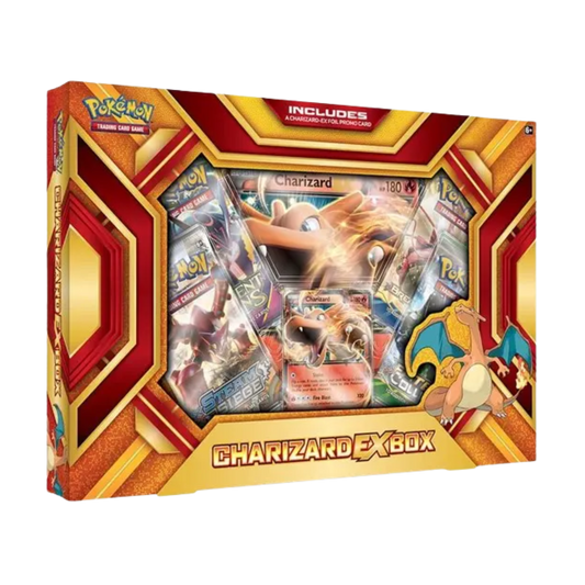 Sealed Pokémon XY Charizard EX Box with Evolutions-era Charizard EX promo card, oversized card, and 4 booster packs