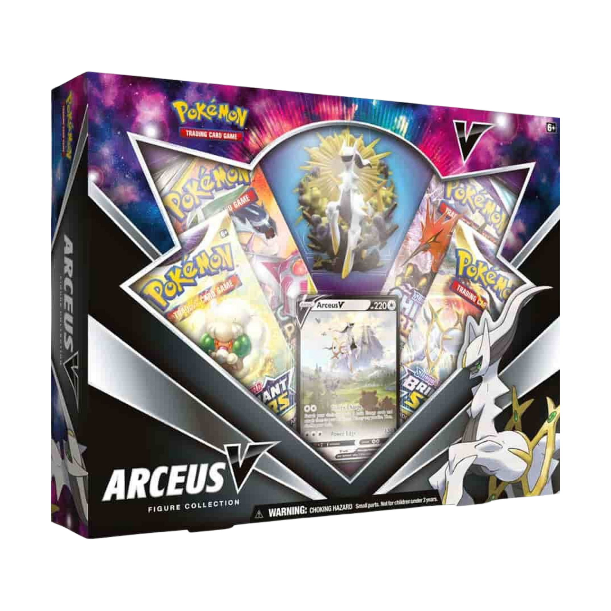 Sealed Pokémon Arceus V Figure Collection with Arceus V promo card, collectible figure, and booster packs