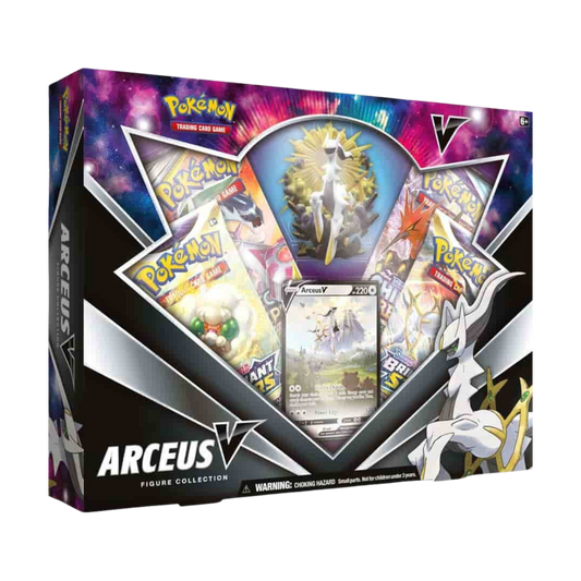 Sealed Pokémon Arceus V Figure Collection with Arceus V promo card, collectible figure, and booster packs