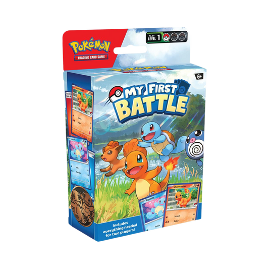 Sealed Pokémon TCG My First Battle set with Charmander and Squirtle decks for beginner two-player gameplay