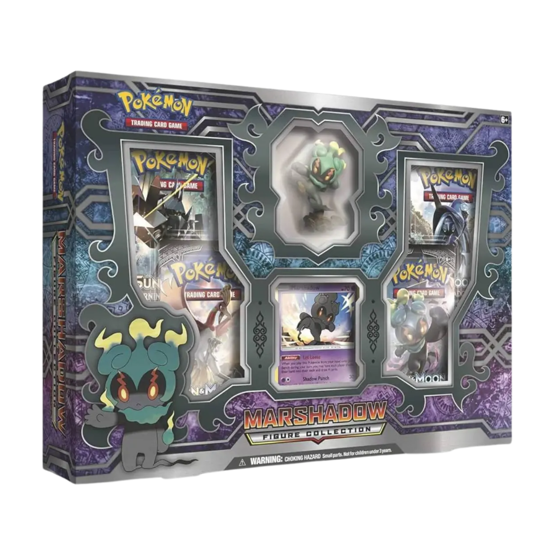 Sealed Pokémon Marshadow Figure Collection with foil promo card, collectible figure, and 4 booster packs