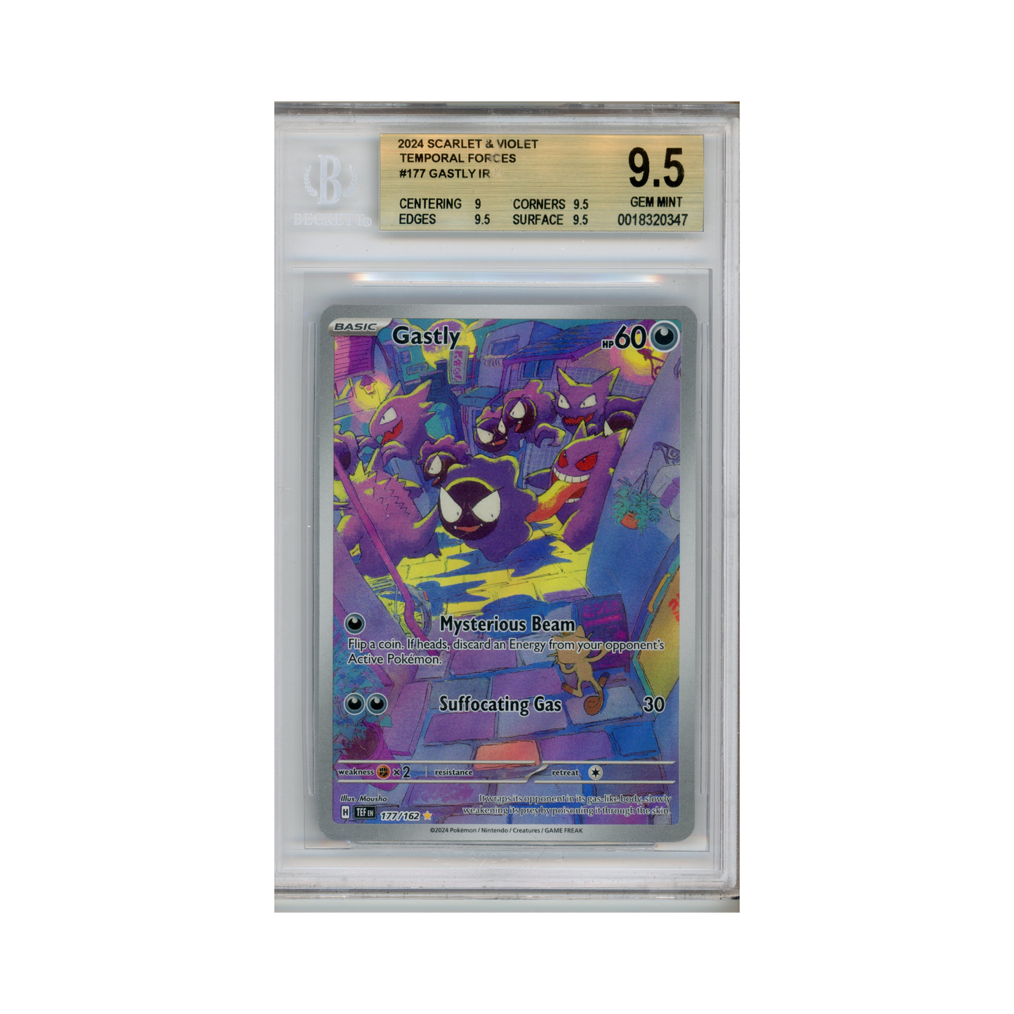 Pokemon Temporal Forces Gastly #177 BGS 9.5