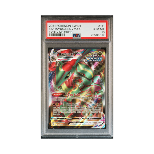 2021 Pokemon Sword & Shield Evolving Skies Rayquaza VMAX #111 PSA 10