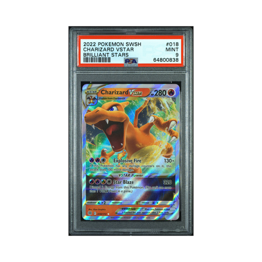 2022 Pokemon Sword & Shield Brilliant Stars Charizard VSTAR #018 PSA 9