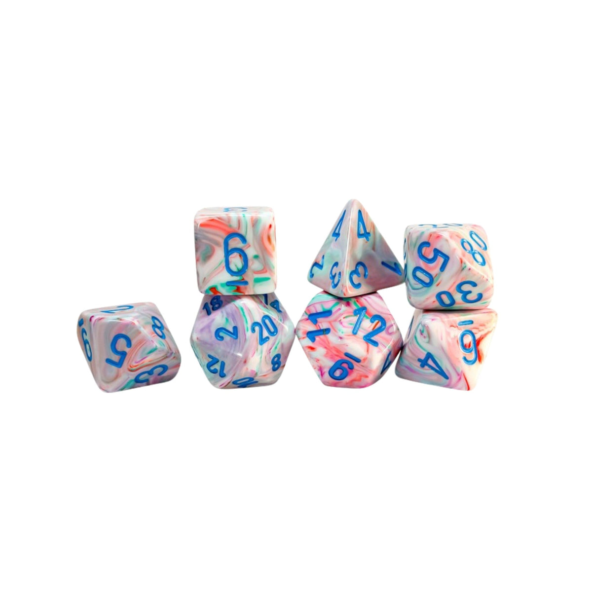 Chessex Festive Mega-Hedral Pop Art/Blue 7-Piece Set