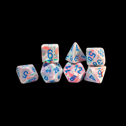 Chessex Festive Mega-Hedral Pop Art/Blue 7-Piece Set