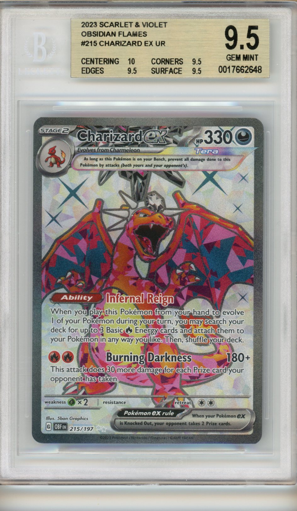 Pokemon Scarlet & Violet Black Star Promos Charizard ex #74 BGS 9.5