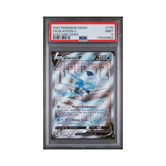 2021 Pokemon Sword & Shield Evolving Skies Glaceon V #175 PSA 9