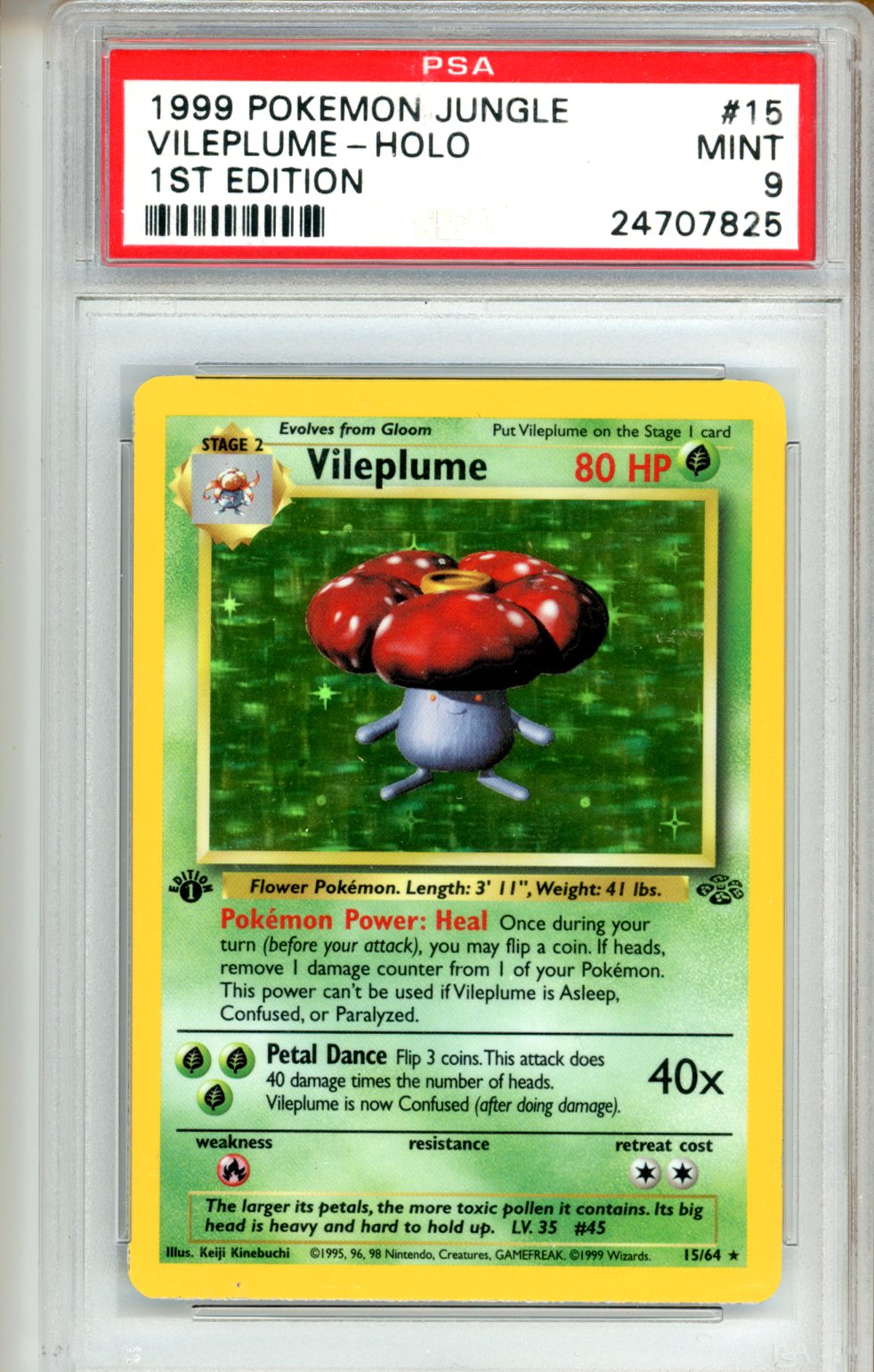1999 Pokemon Jungle Vileplume #15 PSA 9