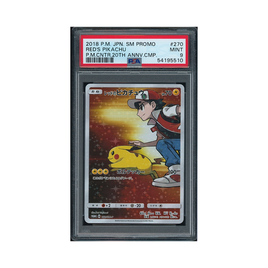 2018 Pokemon Japanese SM Promo Red's Pikachu #270 PSA 9