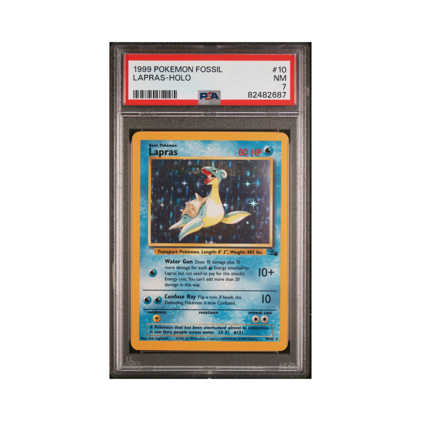 1999 Pokemon Fossil Lapras #10 PSA 7
