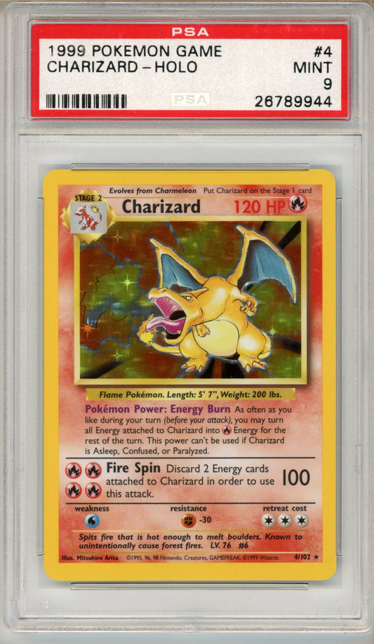 1999 Pokemon Base Charizard #4 PSA 9