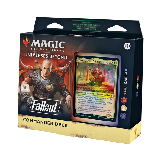 Sealed Magic: The Gathering Hail, Caesar Commander Deck with 100 cards themed around Roman military strategy and soldier synergy
