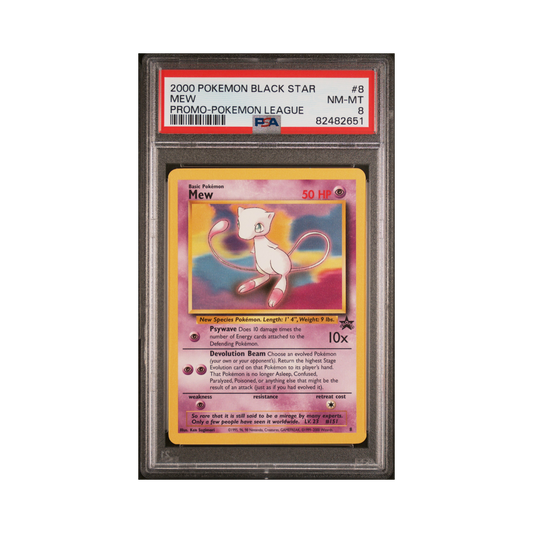 2000 Pokemon Promo Black Star Mew #8 PSA 8