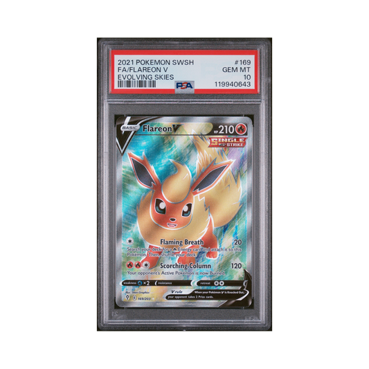 2021 Pokemon Sword & Shield Evolving Skies Flareon V #169 PSA 10
