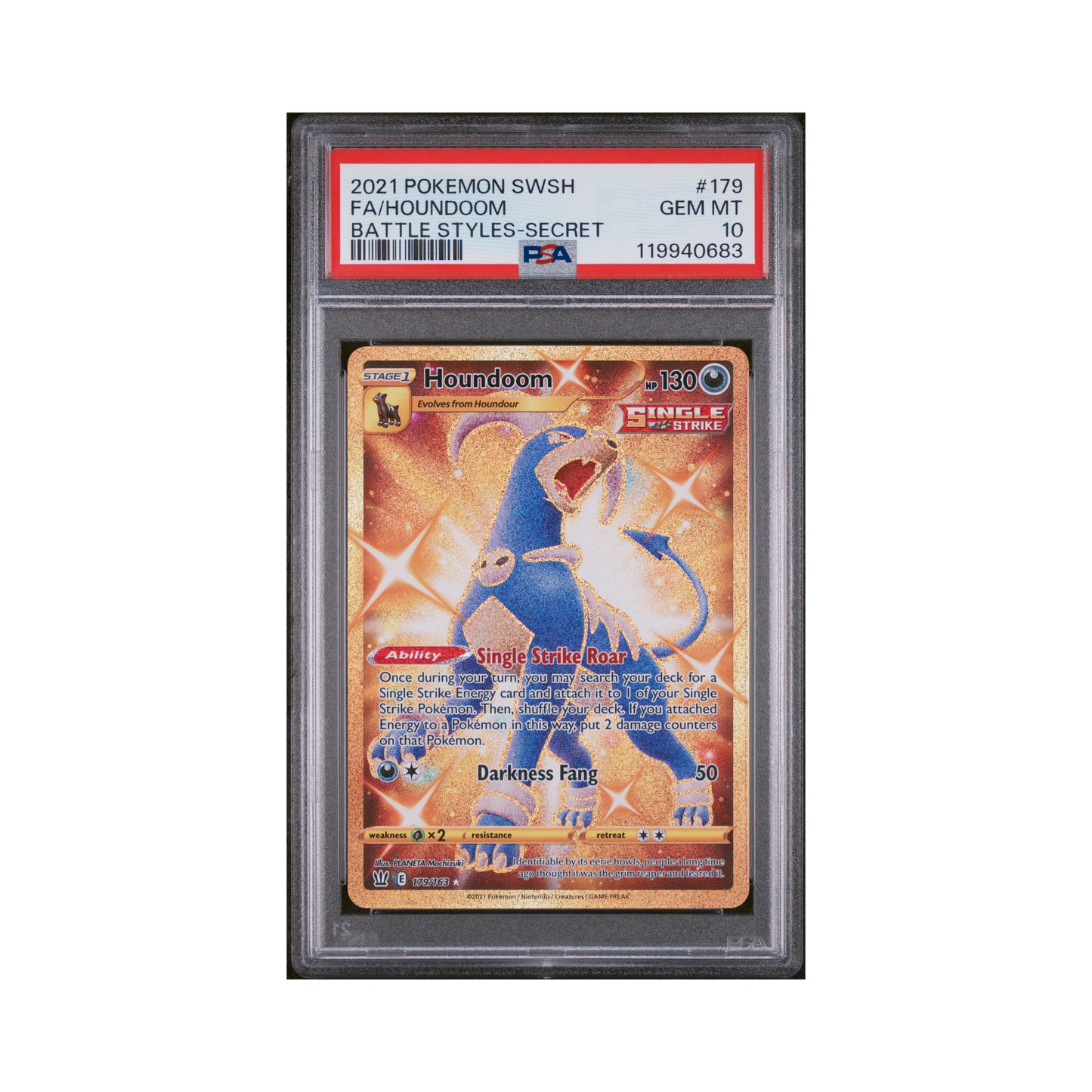 2021 Pokemon Sword & Shield Battle Styles Houndoom #179 PSA 10