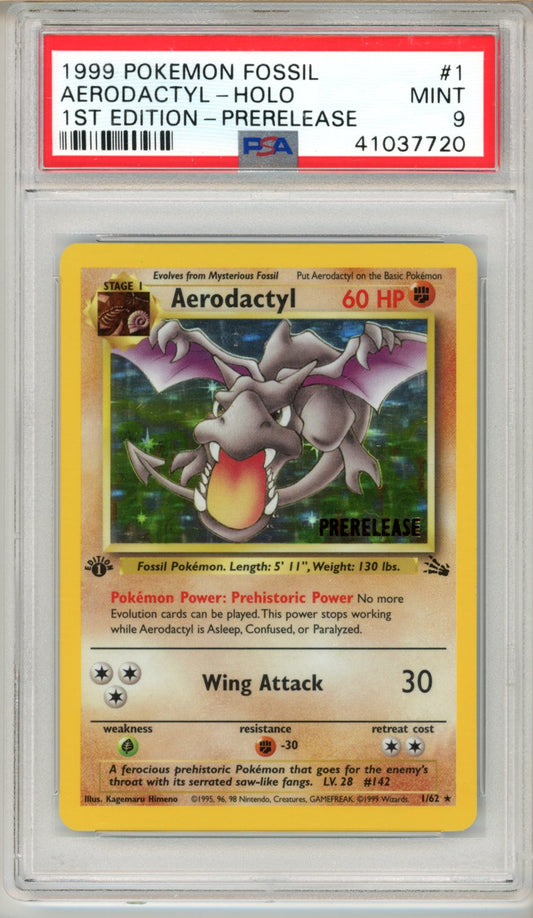 1999 Pokemon Fossil Aerodactyl #1 PSA 9